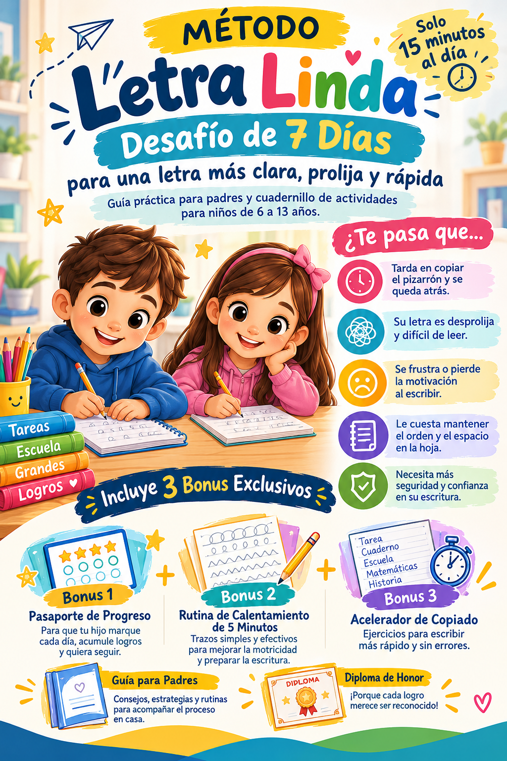 Método Letra Linda™ – Desafío de 7 Días - Ayuda a tu hijo a escribir más claro, prolijo y rápido